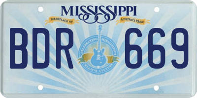 MS license plate BDR669