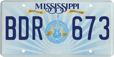 MS license plate BDR673