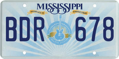 MS license plate BDR678