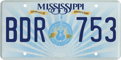 MS license plate BDR753