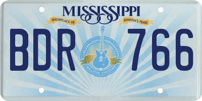MS license plate BDR766