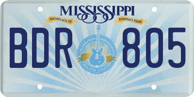 MS license plate BDR805