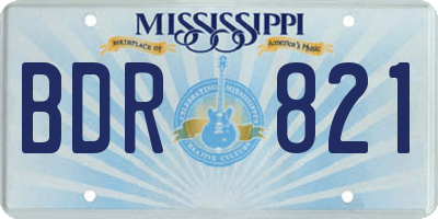 MS license plate BDR821