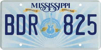 MS license plate BDR825