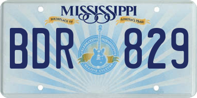 MS license plate BDR829