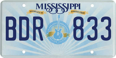MS license plate BDR833