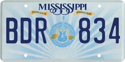 MS license plate BDR834
