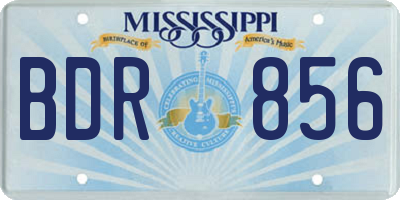 MS license plate BDR856