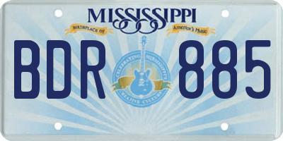 MS license plate BDR885