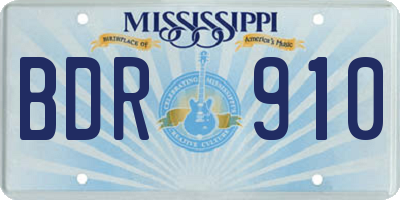 MS license plate BDR910