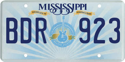 MS license plate BDR923