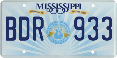 MS license plate BDR933