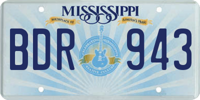 MS license plate BDR943