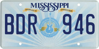 MS license plate BDR946
