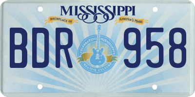 MS license plate BDR958