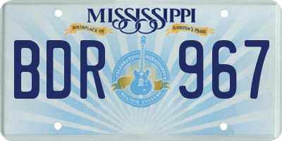 MS license plate BDR967