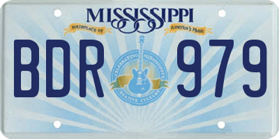 MS license plate BDR979