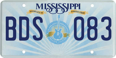 MS license plate BDS083
