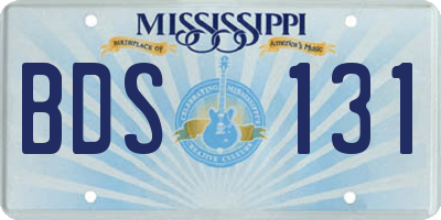 MS license plate BDS131