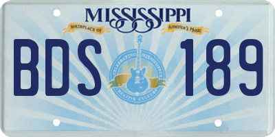 MS license plate BDS189
