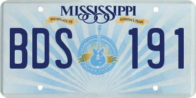 MS license plate BDS191