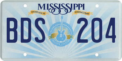 MS license plate BDS204