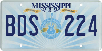 MS license plate BDS224