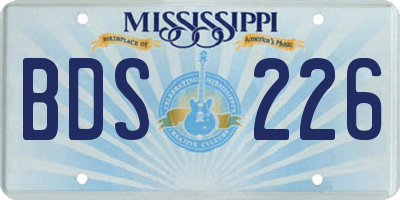 MS license plate BDS226