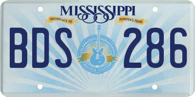 MS license plate BDS286