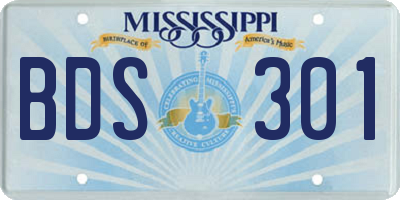 MS license plate BDS301