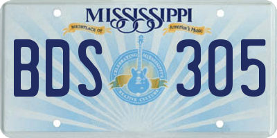 MS license plate BDS305