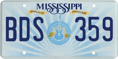 MS license plate BDS359