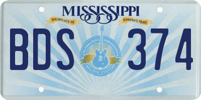 MS license plate BDS374