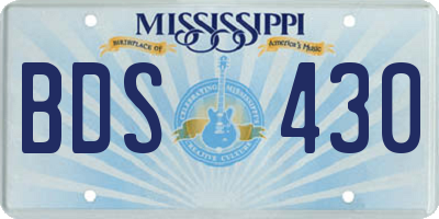 MS license plate BDS430
