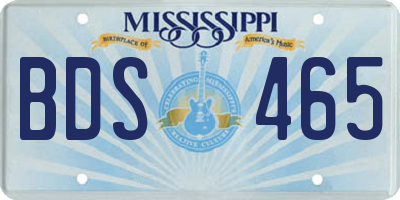MS license plate BDS465