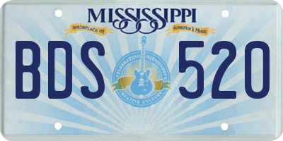 MS license plate BDS520