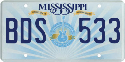 MS license plate BDS533