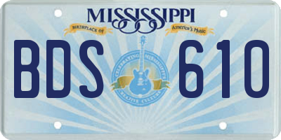 MS license plate BDS610