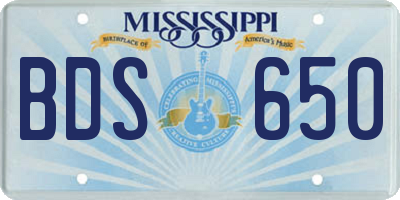 MS license plate BDS650