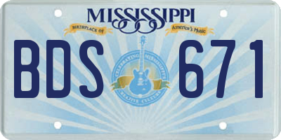 MS license plate BDS671