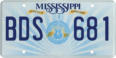 MS license plate BDS681
