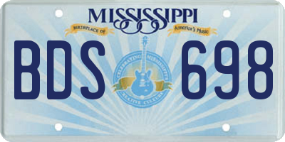 MS license plate BDS698