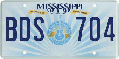 MS license plate BDS704