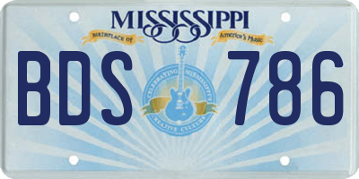 MS license plate BDS786