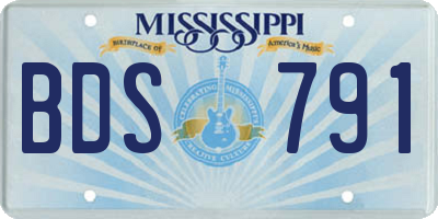 MS license plate BDS791