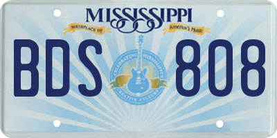 MS license plate BDS808