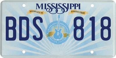 MS license plate BDS818