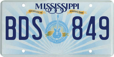 MS license plate BDS849