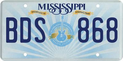 MS license plate BDS868