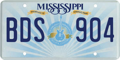 MS license plate BDS904